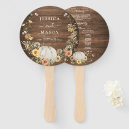 Leque Fall Rustic Floral Harvest Pumpkin Weding Program