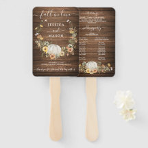 Fall Rustic Floral Harvest Pumpkin Weding Program