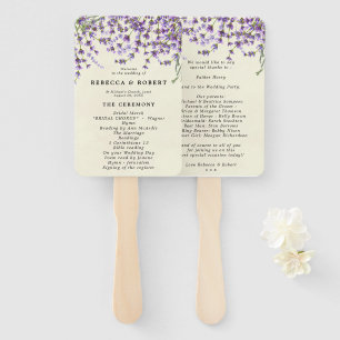 Leque fãs botânicos do programa do casamento da lavand