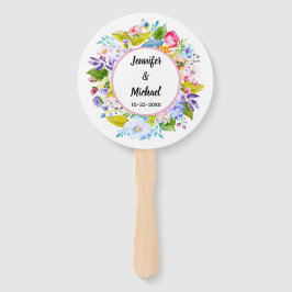 Leque Fãs de Convidados para Casamento Romântico, de Cor