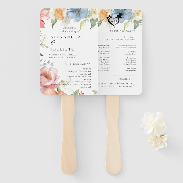 Leque Fãs do Programa de Casamento Moderno com Foto (Frente e Verso)