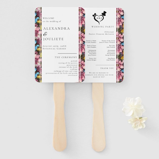 Leque Fãs do Programa de Casamento Moderno com Foto (Frente e Verso)