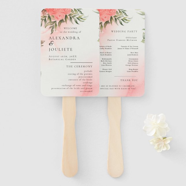 Leque Fãs do Programa de Casamento Moderno com Foto (Frente e Verso)