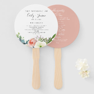 Leque Fãs florais da mão do programa do casamento da