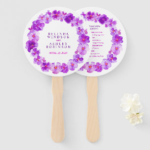 Leque Fãs malva roxos do programa do casamento da
