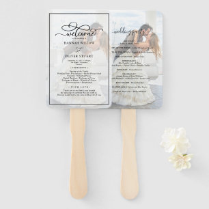 Leque Faux Vellum Effect Overlay Programa de Casamento d