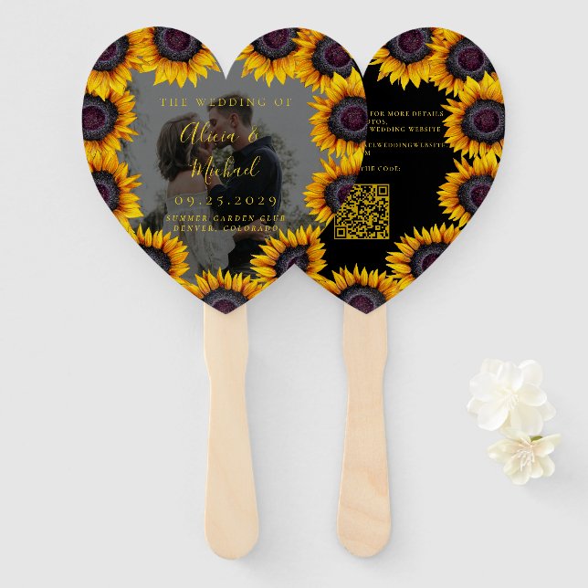 Leque Favor de casamento russo de fotos elegantes (Frente e Verso)