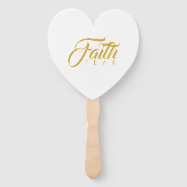 Leque Fé sobre o medo Dourado e branco