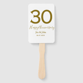 Leque Feliz 30 data de aniversário data ouro bold lete