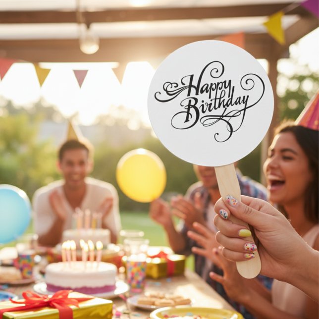 Leque Feliz aniversário (Happy Birthday Hand Fan)