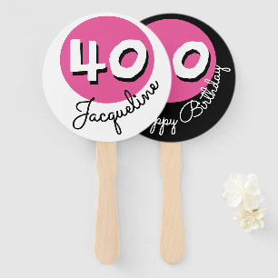 Leque Feliz Aniversário de 40 anos Rosa Ventoinha Person