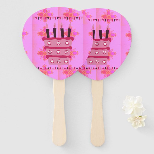 Leque Feliz Aniversário Fique Abençoado (Frente e Verso)