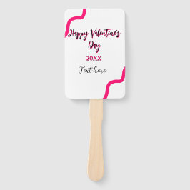 Leque Feliz dia de os namorados cor-de-rosa espiral negr