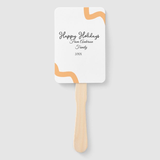 Leque Feliz feriado nome laranja negro data ano espiral (Frente)