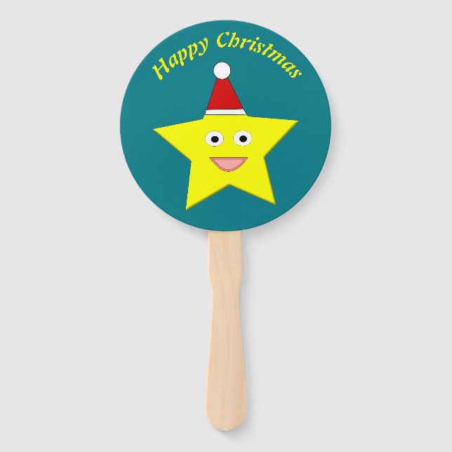 Leque Feliz Pequena Estrela de Natal Personalizada (Frente)