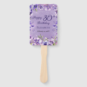 Leque Festa de aniversário de 80 para Violetas Florais R