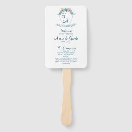 Leque Festa de Casamento Hídrangea Azul Personalizada El