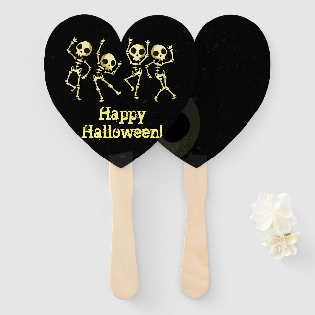 Leque Festa de Skeleton Halloween (Frente e Verso)