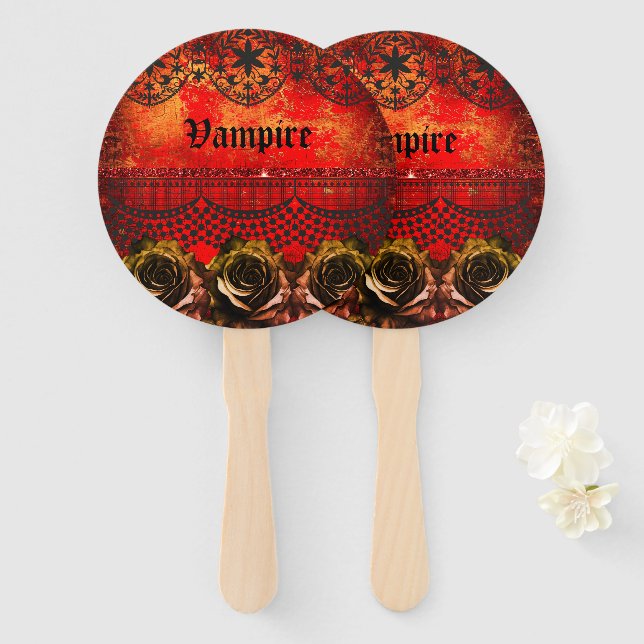 Leque Festa de vampiro assustador do Halloween (Frente e Verso)