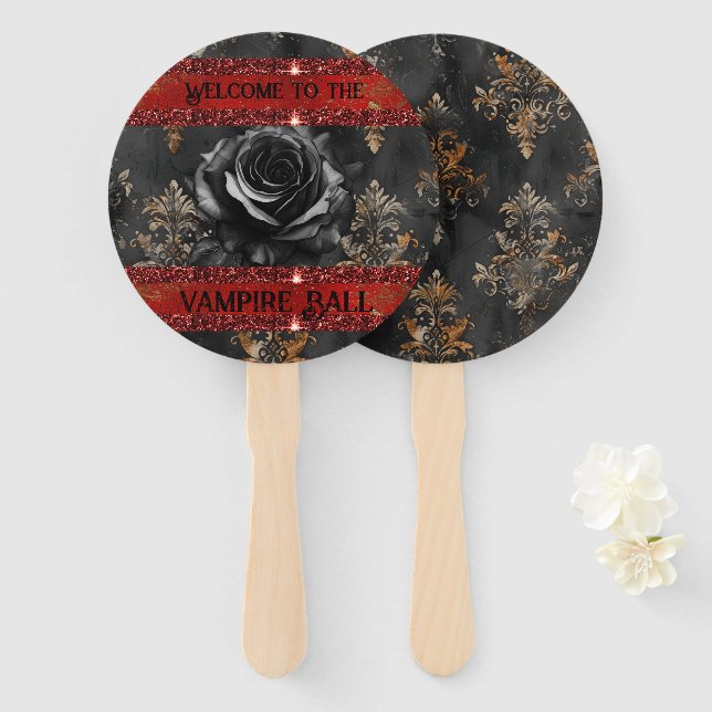 Leque Festa de vampiro assustador do Halloween (Frente e Verso)