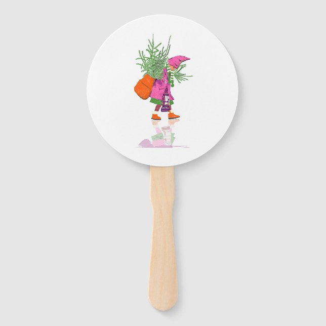 Leque Festive Christmas Gnome Party Fans Set of Deco (Frente)