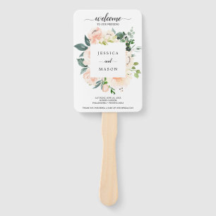 Leque Fleur Jolie Watercolor Floral Weding Program Fan