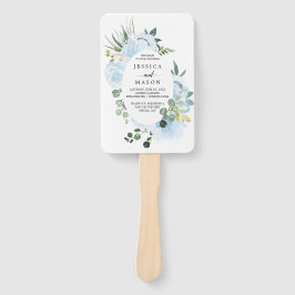 Leque Fleur Jolie Watercolor Floral Weding Program Fan