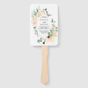 Leque Fleur Jolie Watercolor Floral Weding Program Fan