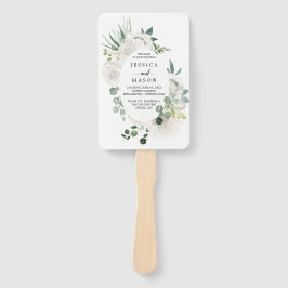 Leque Fleur Jolie Watercolor Floral Weding Program Fan