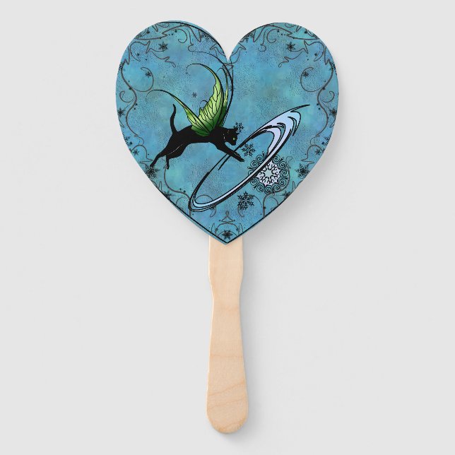 Leque Floco de neve de gato cósmico (Frente)