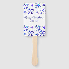 Leque Flocos de neve brilhantes metálicos azuis Padrão d