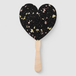 Leque Flocos Dourados e Rosa Dourados Pretos