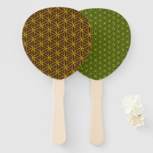 Leque FLOR DA VIDA - padrão do estilo ouro
