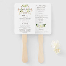 Floral Beige White Greenery Elegante Cerimônia de 