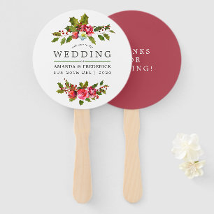 Leque Floral Holly Watercolor Favor do Casamento de Nata