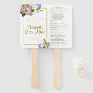 Leque Floral Pastel feliz nunca após o programa Wedding
