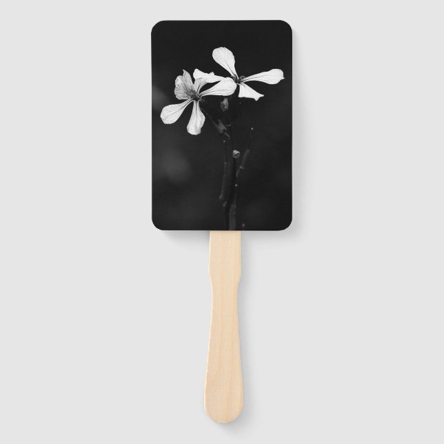 Leque floral preto e branco mínimo (Frente)