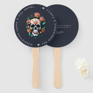 Leque FLORAL SKULL Halloween Party Family Name Personali