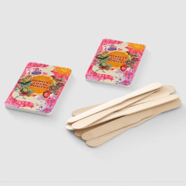 Leque Floral Tropical Orange Slice Hand Fan Set