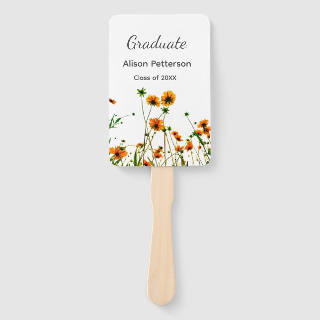 Leque Flores silvestres amarelas alaranjadas modernas e  (Frente)