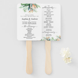 Leque Flores tropicais e verde deixam torcedores