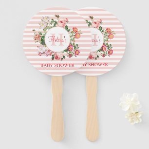 Leque Flores Vintage - Chá de fraldas de Monograma com
