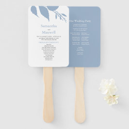 Leque Folha Folga Folha Dusty Blue Casamento Ventilador