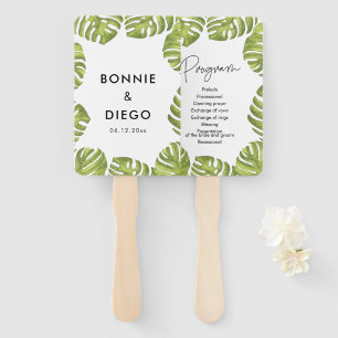 Leque Folhas de palmeira verdes tropicais que wedding o