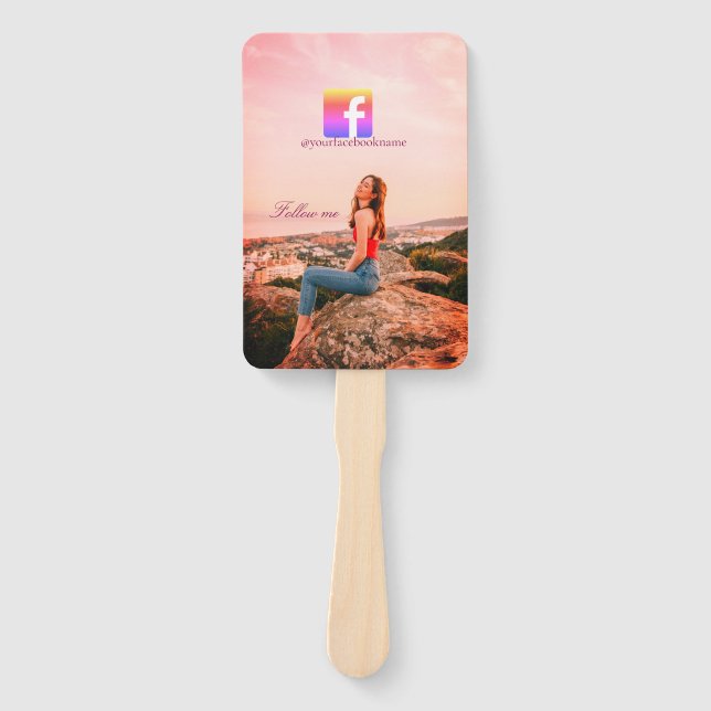 Leque follow us facebook username social media photo  (Frente)