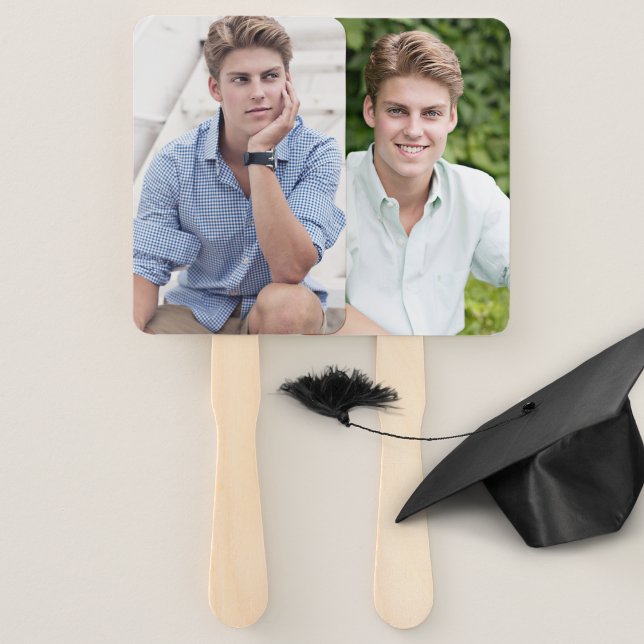 Leque Formando do ventilador de graduação duas fotos gra (Criador carregado)