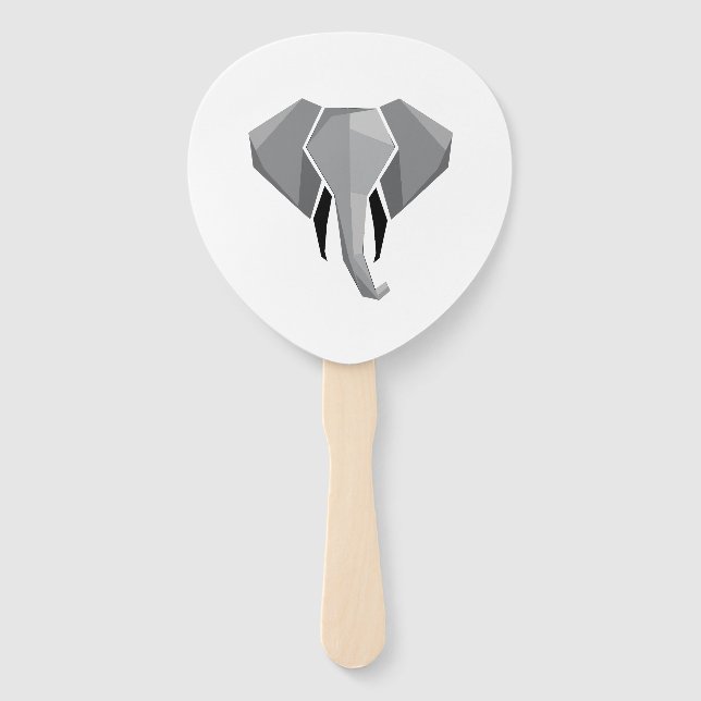 Leque Formas Simples Geométrica Cabeça de Elefante (Frente)