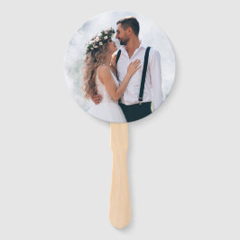Leque Foto: Casamento com Script Agate Azul Dourado Teal