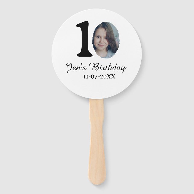 Leque Foto de 10° aniversário carta negrito crianças nom (Frente)