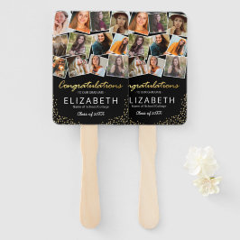 Leque Foto de Graduação Dourada 2025 Preta